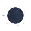 HomeRoots 479820 6 x 6 ft. Midnight Blue Non Skid Indoor & Outdoor Round Area Rug view 3