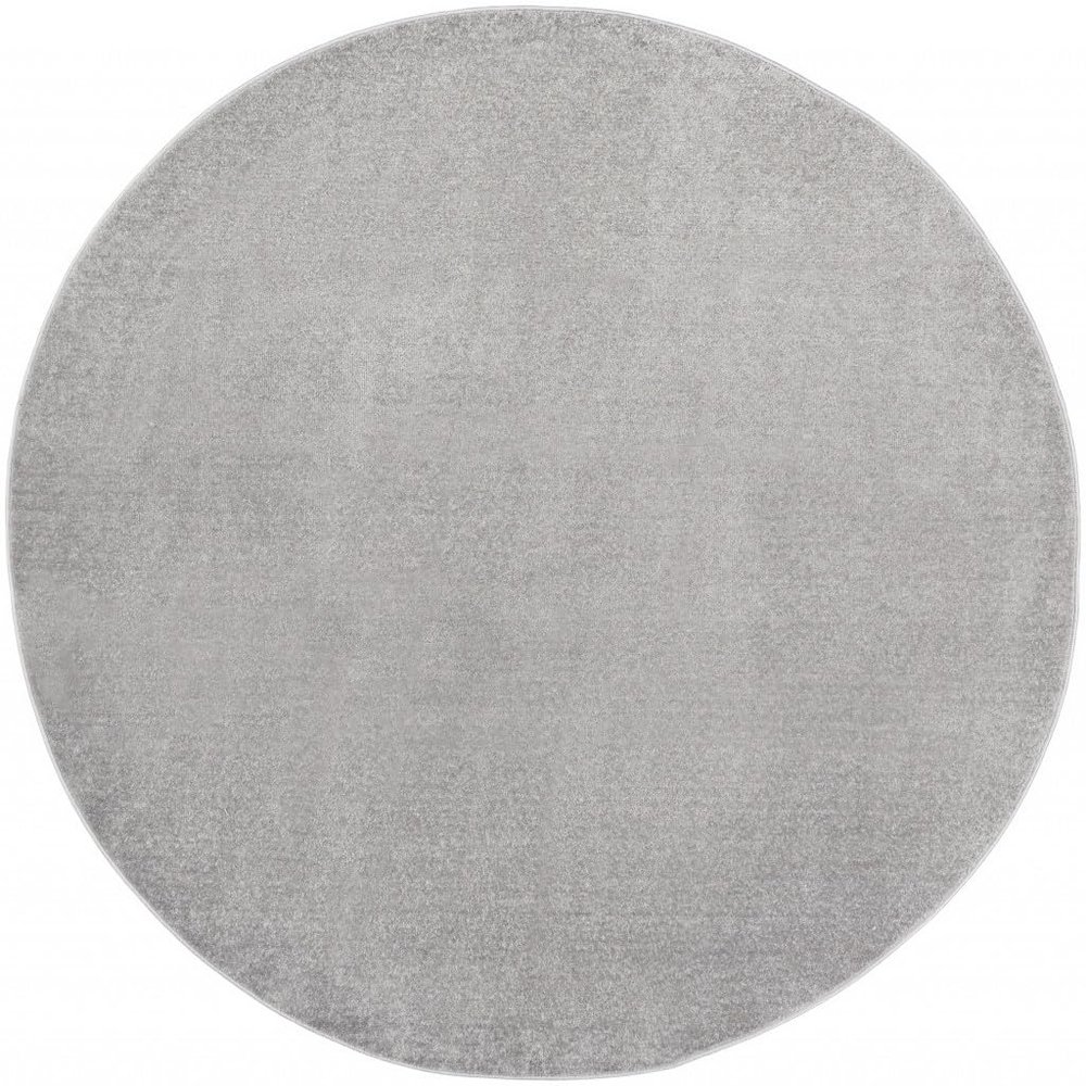 HomeRoots 479588 8 x 8 ft. Silver Gray Non Skid Indoor & Outdoor Round Area Rug