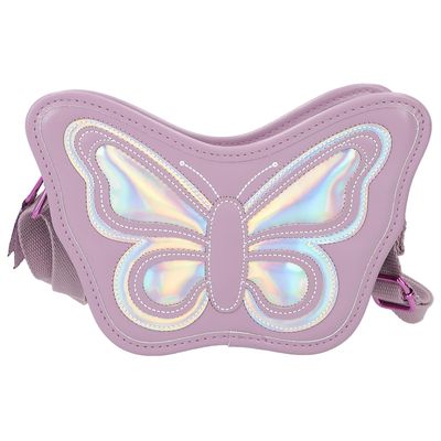 Depesche TOPModel Fairy Love 12784 Handbag in Mauve with Butterfly Motif Holo Effect and Adjustable Shoulder Strap