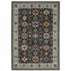 HomeRoots 508005 3 x 5 ft. Blue Red Beige Yellow Gray Rust & Gold Oriental Power Loom Stain Resistant Rectangle Area Rug with Fringe view 1