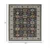 HomeRoots 508005 3 x 5 ft. Blue Red Beige Yellow Gray Rust & Gold Oriental Power Loom Stain Resistant Rectangle Area Rug with Fringe view 3