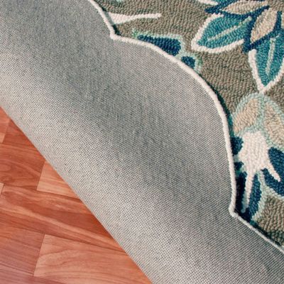HomeRoots 533603 4 ft. Orange Wool Floral Hand Tufted Round Area Rug