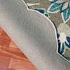 HomeRoots 533603 4 ft. Orange Wool Floral Hand Tufted Round Area Rug view 1