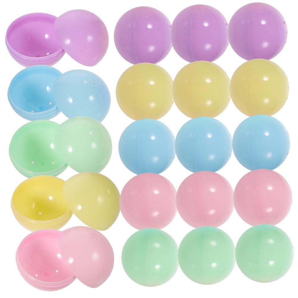 FOYTOKI 25pcs Marble Shell Doll Machine Fillable Easter Eggs Fun Classroom Prize Supplies