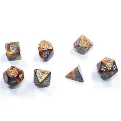 212 Main Lustrous Cube Mini Dice Gold & Silver - Set of 7