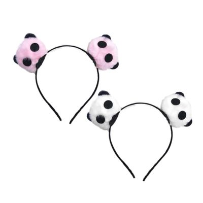 MERRYHAPY 2pcs Bear Plush Headband Animal Hair Accessories for Parties and Performance White Pink Lightweight and Comfortable for Cosplay and Dress-up