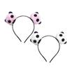 MERRYHAPY 2pcs Bear Plush Headband Animal Hair Accessories for Parties and Performance White Pink Lightweight and Comfortable for Cosplay and Dress-up view 1