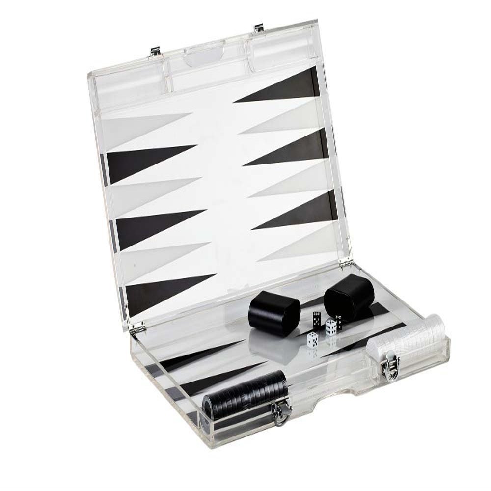 212 Main Infinity Lucite Backgammon Set Black-