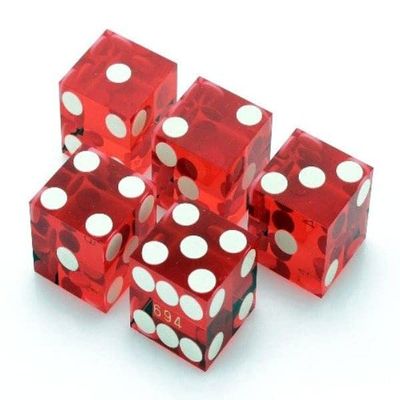 212 Main 19 mm Red Casino Dice with Razor Edges