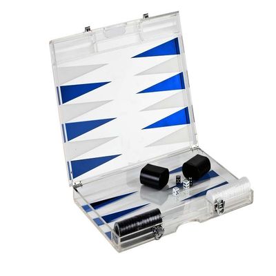 212 Main Infinity Lucite Backgammon Set Blue-