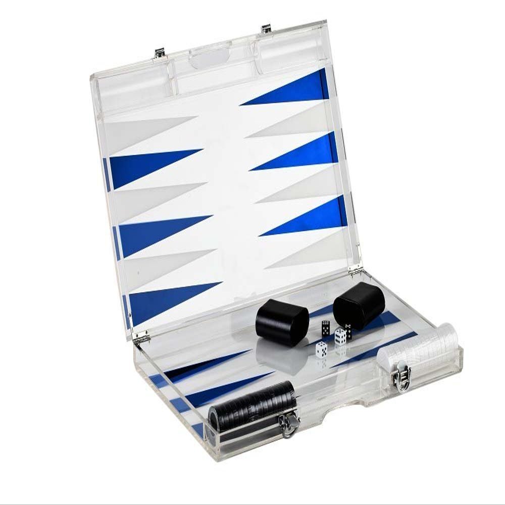 212 Main Infinity Lucite Backgammon Set Blue-