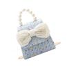 LIFKOME Boys and Girls Pearl Handbag Elegant Bowknot Design Small Chain Crossbody Bag for Little Girls for Shopping and Daily Use Cute Princess Style Blue view 1