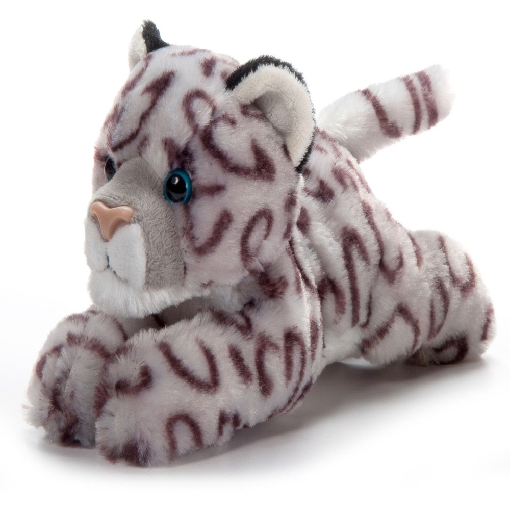 The Petting Zoo Snow Leopard Stuffed Animal Plushie, Gifts for Kids, Scoopz Wildlife Animals, Leopard Plush Toy, 8 inches