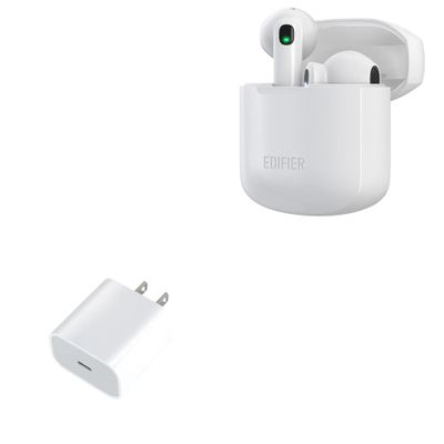 BoxWave Charger Compatible with Edifier W200T mini - PD GAN miniCube (30W), 30W Tiny PD GAN Type-C Wall Charger - Winter White