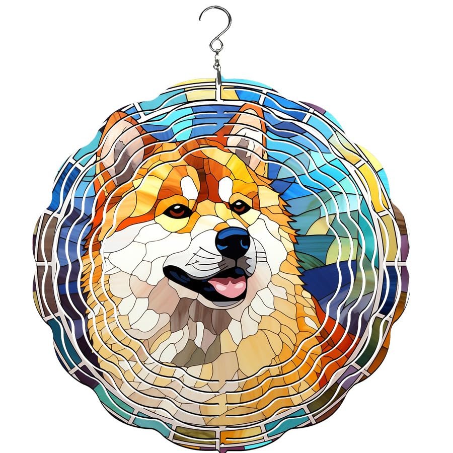 Shiba Inu Stained Glass Wind Spinner | Windspinner | Dog Lover