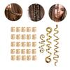 28pcs Dreadlock Jewelry Bead Hair Coils for Braids Alloy Golden view 3