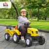 Aosom Kids Ride on Farm Tractor, Manual Pedal Ride on Car with Back Storage Trailer, Shovel & Rake, Horn for Age 3 Years Old, Yellow view 2
