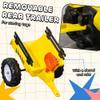 Aosom Kids Ride on Farm Tractor, Manual Pedal Ride on Car with Back Storage Trailer, Shovel & Rake, Horn for Age 3 Years Old, Yellow view 4