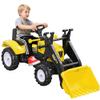 Aosom Kids Manual Pedal Ride-On Excavator with Front Loader Digger, Ride-On Tractor for 3 Year Old, Yellow view 1