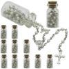 12 Rosaries Glass Jar Bottle Beads Clear Pearl Catholic Crucifix Necklace Jesus Christ First Comunion Recuerdos De Bautizo (Sil) view 1
