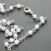 12 Rosaries Glass Jar Bottle Beads Clear Pearl Catholic Crucifix Necklace Jesus Christ First Comunion Recuerdos De Bautizo (Sil) view 4