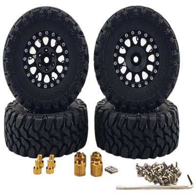 NHX RC 1.2" Crawler Tires w/Alum Beadlock Wheel (4) for 1/18 TRX-4M Super Soft -Black