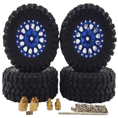 NHX RC 1.2" Crawler Tires w/Alum Beadlock Wheel (4) for 1/18 TRX-4M Super Soft -Blue