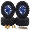 NHX RC 1.2" Crawler Tires w/Alum Beadlock Wheel (4) for 1/18 TRX-4M Super Soft -Blue view 1
