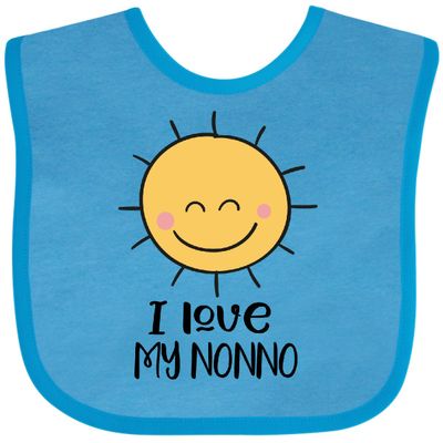 inktastic I Love My Nonno Cute Sunshine Baby Bib Turquoise 435b1