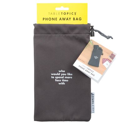 TableTopics Phone Away Bag (Time): Hide Distracting Phones for Quality Family Time, Screen-Free Bonding, Meaningful Unplugged Moments