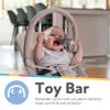 Nuby Baby Bouncer Seat - Portable Infant Bouncer with Music, Fun Sounds, and Soothing Vibrations - 0-6 Months - Gray view 3
