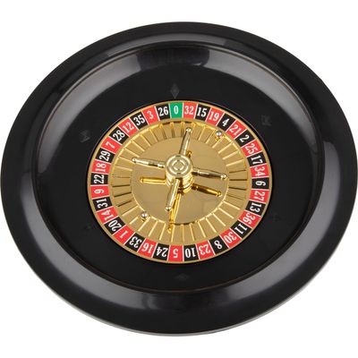 Roulette Table Wheel - 10 Inch Poker Roulette Wheel Set with Spinning Brass Turret and 2 Metal Balls Included - Casino Night Games for Home, Work Events, or Parties by Trademark Games (Black)