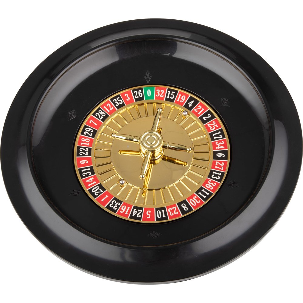 Roulette Table Wheel - 10 Inch Poker Roulette Wheel Set with Spinning Brass Turret and 2 Metal Balls Included - Casino Night Games for Home, Work Events, or Parties by Trademark Games (Black)
