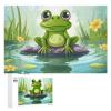 1000 PCS Jigsaw Puzzle for Adults Personalized Picture Puzzle Frog in A Pond Customized Wooden Puzzle for Family, Birthday, Wedding, Game Nights Gifts Animal Puzzle view 1