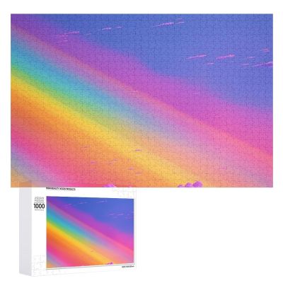 1000 PCS Jigsaw Puzzle for Adults Personalized Picture Puzzle Rainbow Aesthetic Customized Wooden Puzzle for Family, Birthday, Wedding, Game Nights Gifts Animal Puzzle