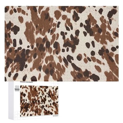 1000 PCS Jigsaw Puzzle for Adults Personalized Picture Puzzle Cow Camo Pattern Customized Wooden Puzzle for Family, Birthday, Wedding, Game Nights Gifts Animal Puzzle