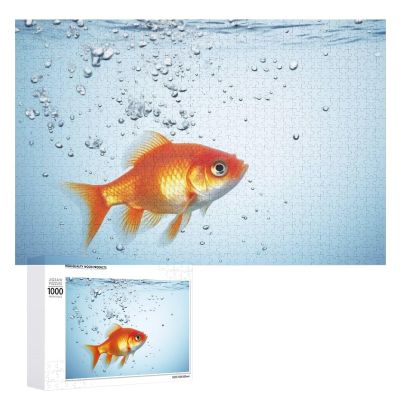 1000 PCS Jigsaw Puzzle for Adults Personalized Picture Puzzle Fish in Water Customized Wooden Puzzle for Family, Birthday, Wedding, Game Nights Gifts Animal Puzzle