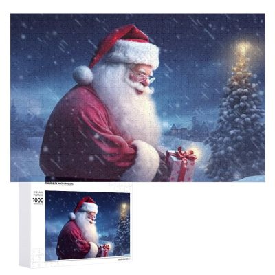 1000 PCS Jigsaw Puzzle for Adults Personalized Picture Puzzle Christmas Winter Santa Customized Wooden Puzzle for Family, Birthday, Wedding, Game Nights Gifts Animal Puzzle