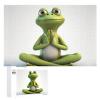 1000 PCS Jigsaw Puzzle for Adults Personalized Picture Puzzle The Funny Frog Doing Yoga Customized Wooden Puzzle for Family, Birthday, Wedding, Game Nights Gifts Animal Puzzle view 1