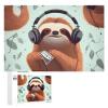 1000 PCS Jigsaw Puzzle for Adults Personalized Picture Puzzle Funny Cute Animal Sloth Music Customized Wooden Puzzle for Family, Birthday, Wedding, Game Nights Gifts Animal Puzzle view 1