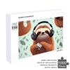 1000 PCS Jigsaw Puzzle for Adults Personalized Picture Puzzle Funny Cute Animal Sloth Music Customized Wooden Puzzle for Family, Birthday, Wedding, Game Nights Gifts Animal Puzzle view 4