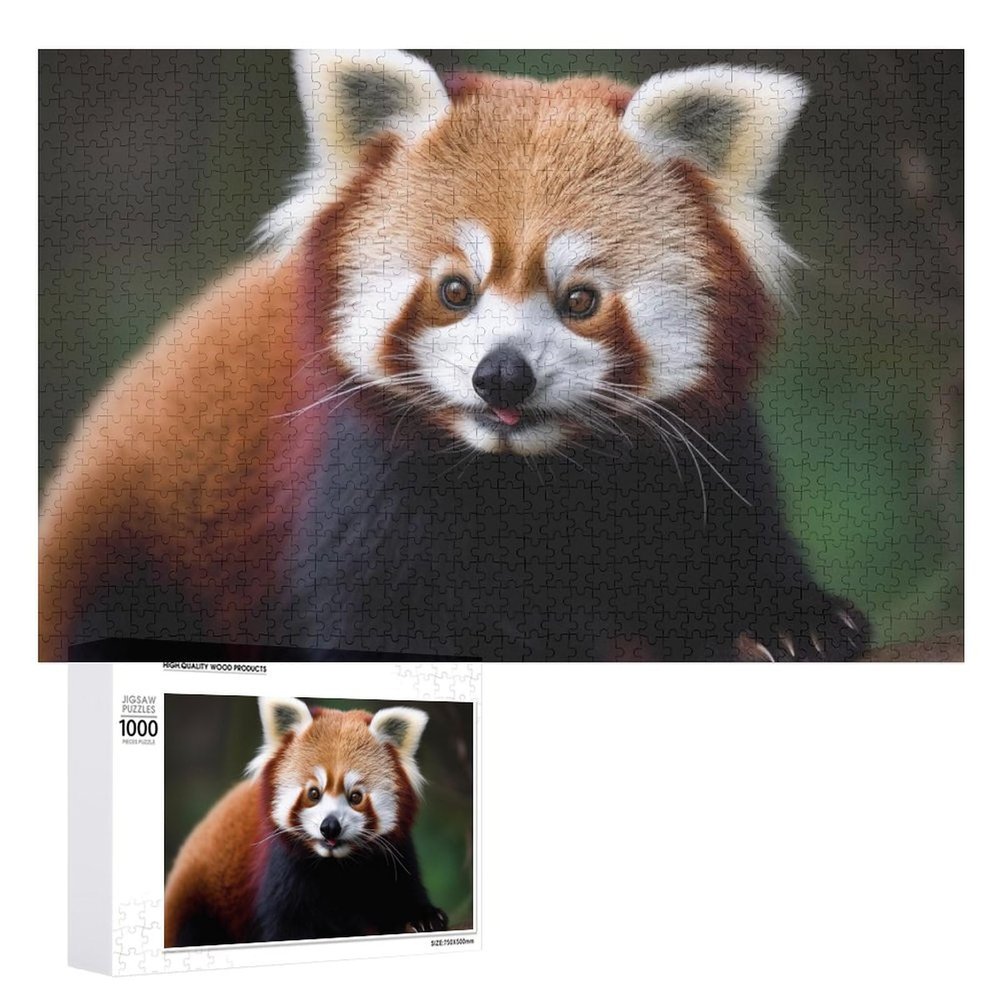 1000 PCS Jigsaw Puzzle for Adults Personalized Picture Puzzle Animal Red Panda Customized Wooden Puzzle for Family, Birthday, Wedding, Game Nights Gifts Animal Puzzle