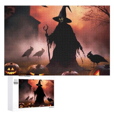 1000 PCS Jigsaw Puzzle for Adults Personalized Picture Puzzle Scary Halloween Customized Wooden Puzzle for Family, Birthday, Wedding, Game Nights Gifts Animal Puzzle