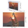 1000 PCS Jigsaw Puzzle for Adults Personalized Picture Puzzle Giraffe at Sunset Customized Wooden Puzzle for Family, Birthday, Wedding, Game Nights Gifts Animal Puzzle view 2