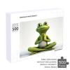 500 PCS Jigsaw Puzzle for Adults Personalized Picture Puzzle The Funny Frog Doing Yoga Customized Wooden Puzzle for Family, Birthday, Wedding, Game Nights Gifts Animal Puzzle view 4