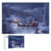 1000 PCS Jigsaw Puzzle for Adults Personalized Picture Puzzle Snow Night Santa and Deer Customized Wooden Puzzle for Family, Birthday, Wedding, Game Nights Gifts Animal Puzzle view 1