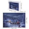 1000 PCS Jigsaw Puzzle for Adults Personalized Picture Puzzle Snow Night Santa and Deer Customized Wooden Puzzle for Family, Birthday, Wedding, Game Nights Gifts Animal Puzzle view 2