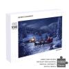 1000 PCS Jigsaw Puzzle for Adults Personalized Picture Puzzle Snow Night Santa and Deer Customized Wooden Puzzle for Family, Birthday, Wedding, Game Nights Gifts Animal Puzzle view 4
