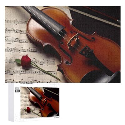 1000 PCS Jigsaw Puzzle for Adults Personalized Picture Puzzle Violin Sheet Music Customized Wooden Puzzle for Family, Birthday, Wedding, Game Nights Gifts Animal Puzzle