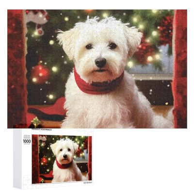 1000 PCS Jigsaw Puzzle for Adults Personalized Picture Puzzle Christmas Dog Customized Wooden Puzzle for Family, Birthday, Wedding, Game Nights Gifts Animal Puzzle